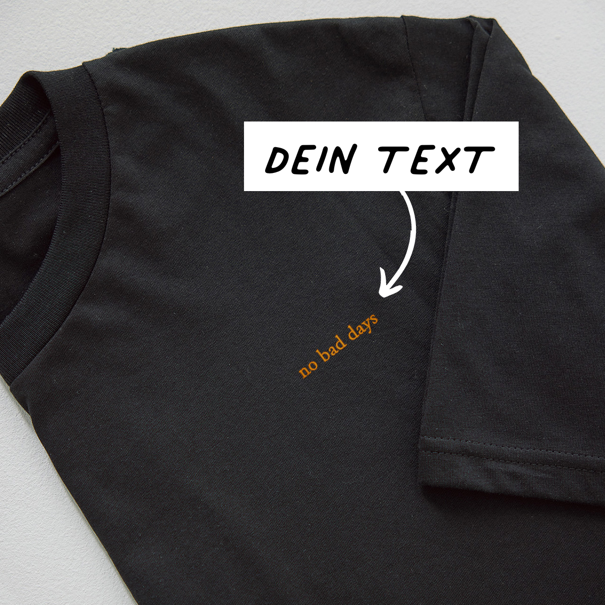 Besticktes T-Shirt Schwarz mit Text, personalisiert, personalisierbar, Geburtstagsgeschenk, Geschenk Männer, Geschenk Freund, Geschenk Bruder, Geschenk Frauen, Geschenk Freundin, Geschenk Schwester, Witzige Geschenke, Romantische Geschenke, Hochzeitsgeschenk, Kleine Geschenke, Geschenk, Geschenkidee