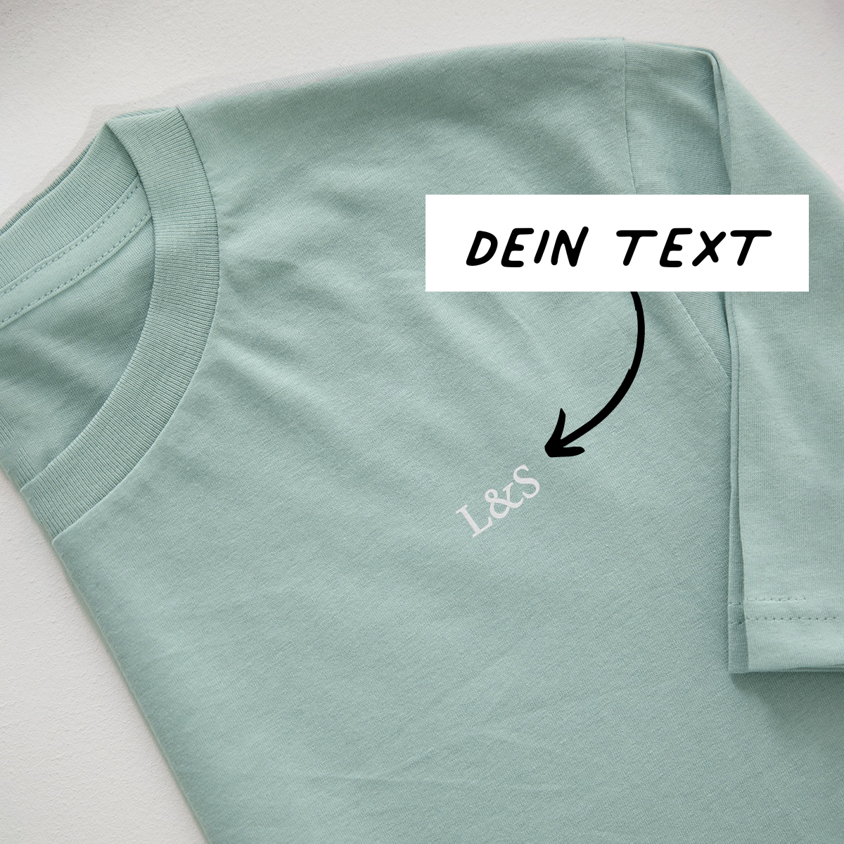 Besticktes T-Shirt Mint mit Text, personalisiert, personalisierbar, Geburtstagsgeschenk, Geschenk Männer, Geschenk Freund, Geschenk Bruder, Geschenk Frauen, Geschenk Freundin, Geschenk Schwester, Witzige Geschenke, Romantische Geschenke, Hochzeitsgeschenk, Kleine Geschenke, Geschenk, Geschenkidee