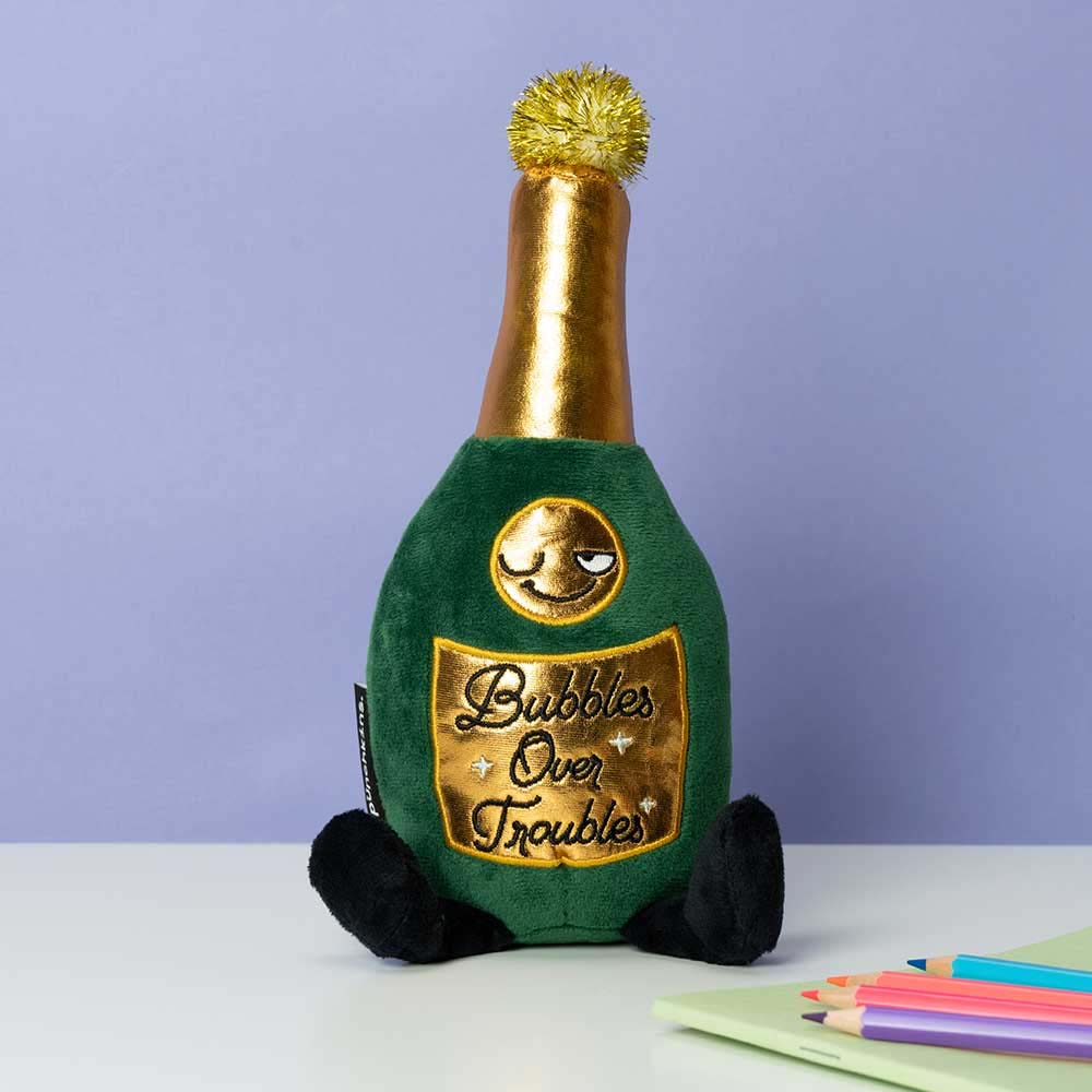 Champagner Plüschfigur, Geschenke für Frauen, Geschenke für Freundin, Geschenk für Schwester, Witzige Geschenke, Kleine Geschenke