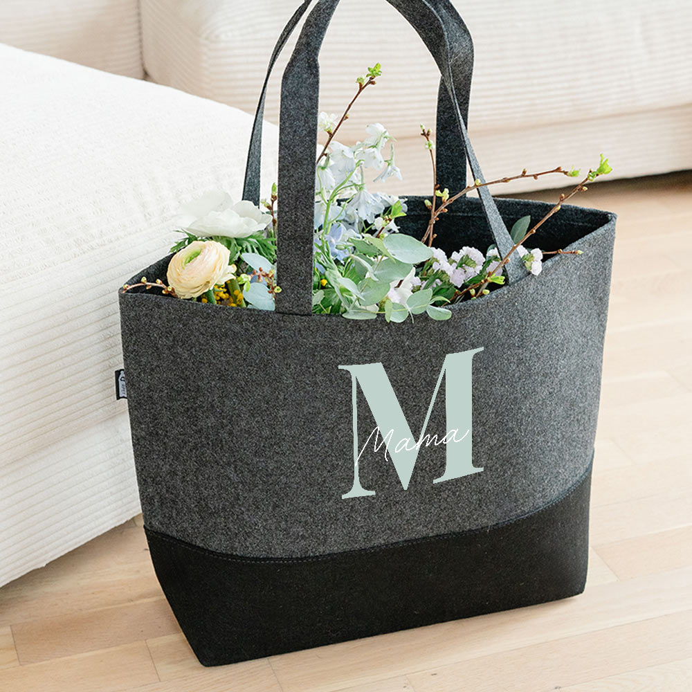 Personalisierbare Filztasche mit Monogramm, Geburtstagsgeschenk, Geschenke für Frauen, Geschenke für Freundin, Geschenk für Schwester, Geschenk für Mama