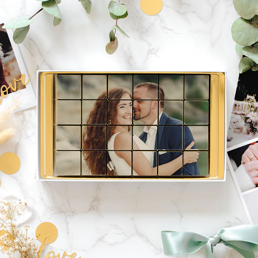 Personalisierte Schokolade mit Foto - 24 Stücke, Valentinstag Geschenk, Fotogeschenk, Witzige Geschenke, Romantische Geschenke, Hochzeitsgeschenk, Kleine Geschenke, Geschenk, Geschenkidee